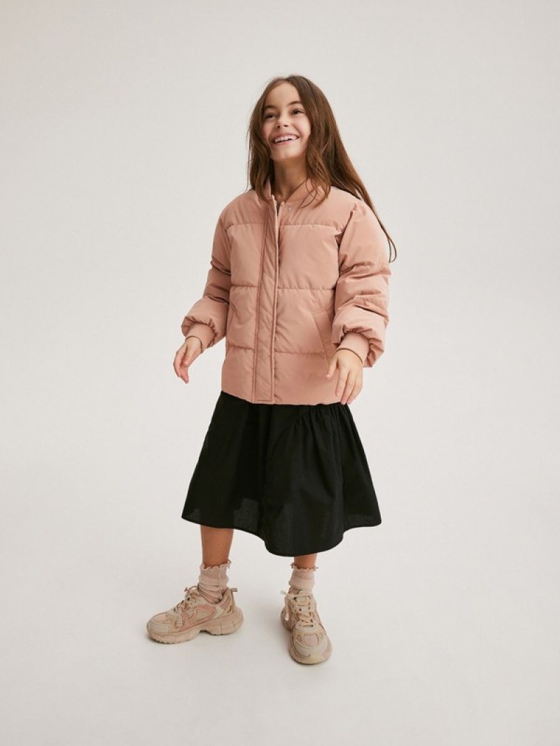 Reserved Gesteppt Bomber Jacken Mädchen Rosa | LNR-748529