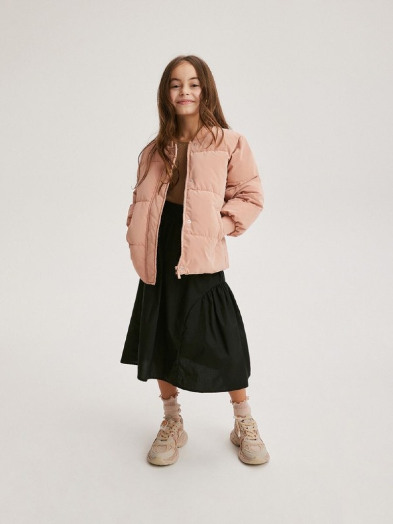 Reserved Gesteppt Bomber Jacken Mädchen Rosa | LNR-748529