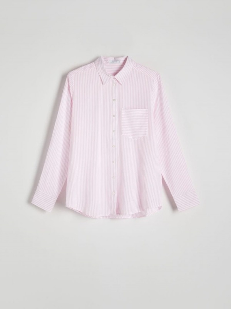 Reserved Gestreift Hemd Damen Rosa | YWH-706412