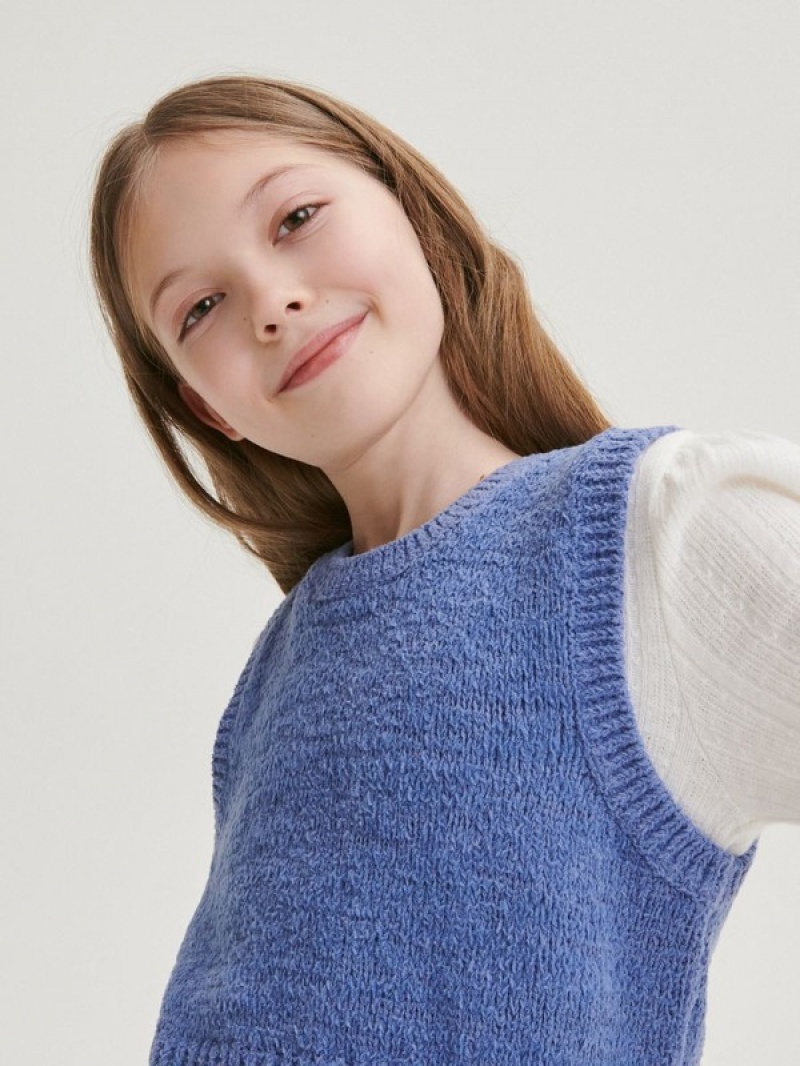 Reserved Gestrickt Fabric Pullover Mädchen Blau | RSV-523691