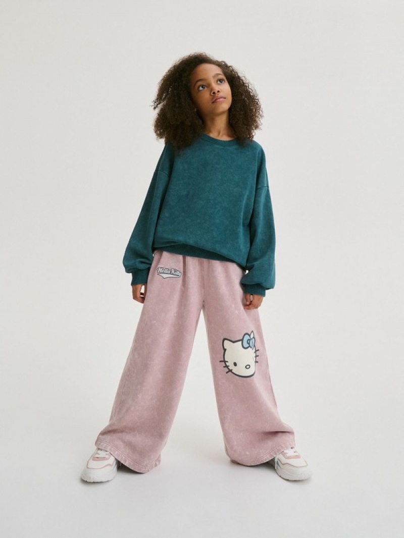 Reserved Hello Kitty Weite Leg Hosen Mädchen Lila | ACO-980625