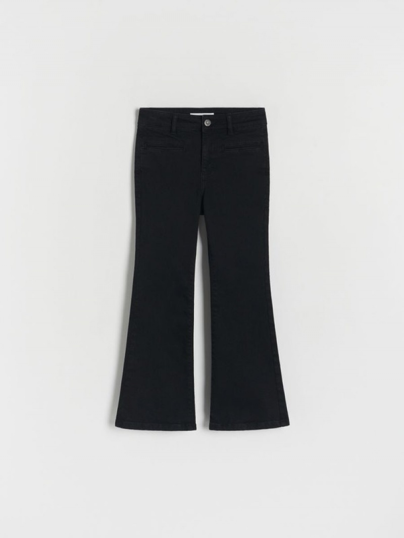 Reserved High Taille Flare Jeans Mädchen Schwarz | XGU-160458