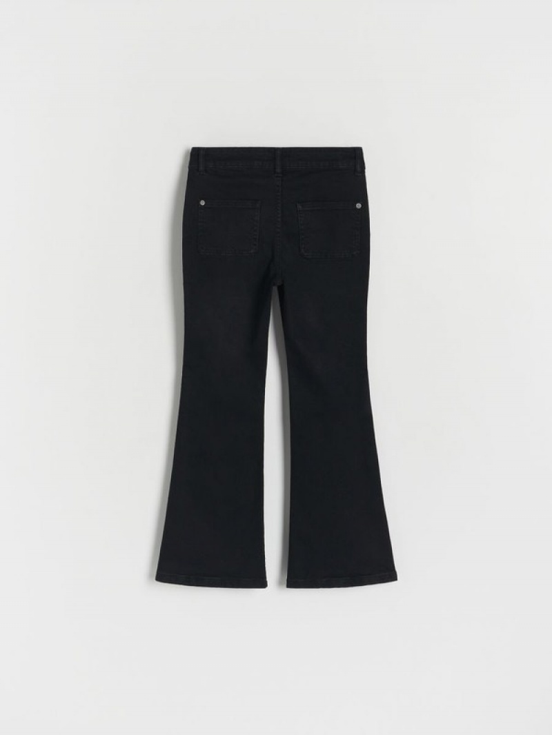 Reserved High Taille Flare Jeans Mädchen Schwarz | XGU-160458