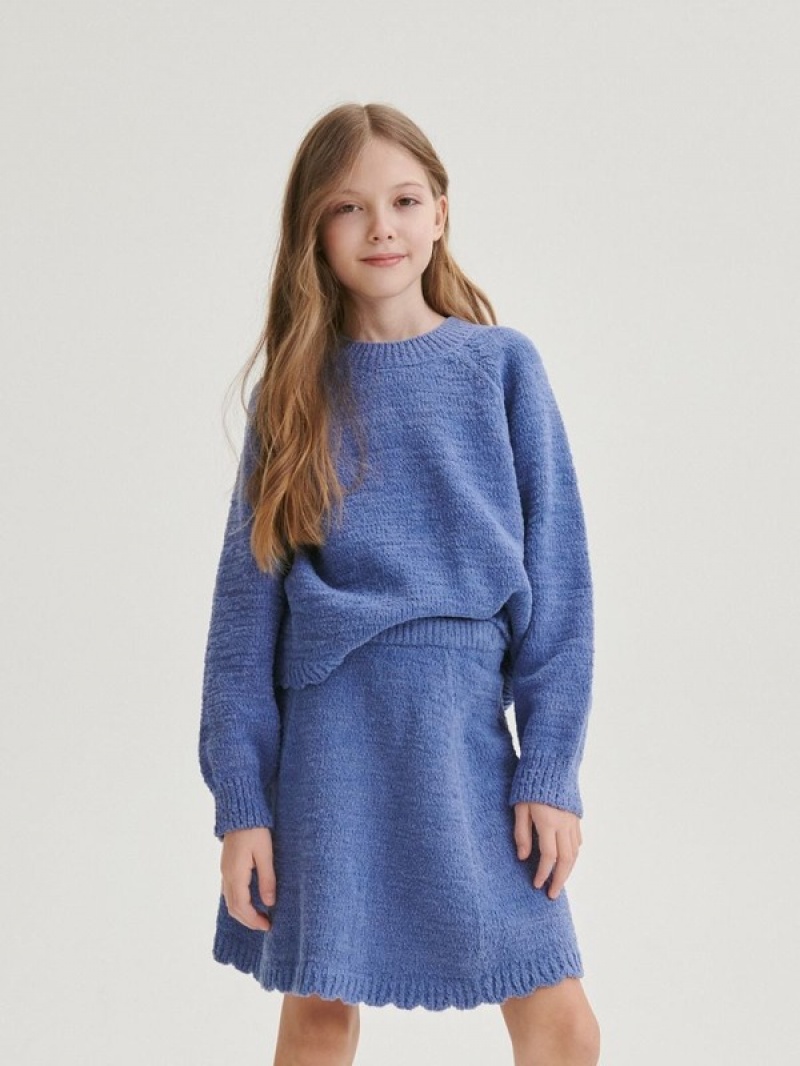 Reserved Jersey Kleid Mädchen Blau | LTB-143257