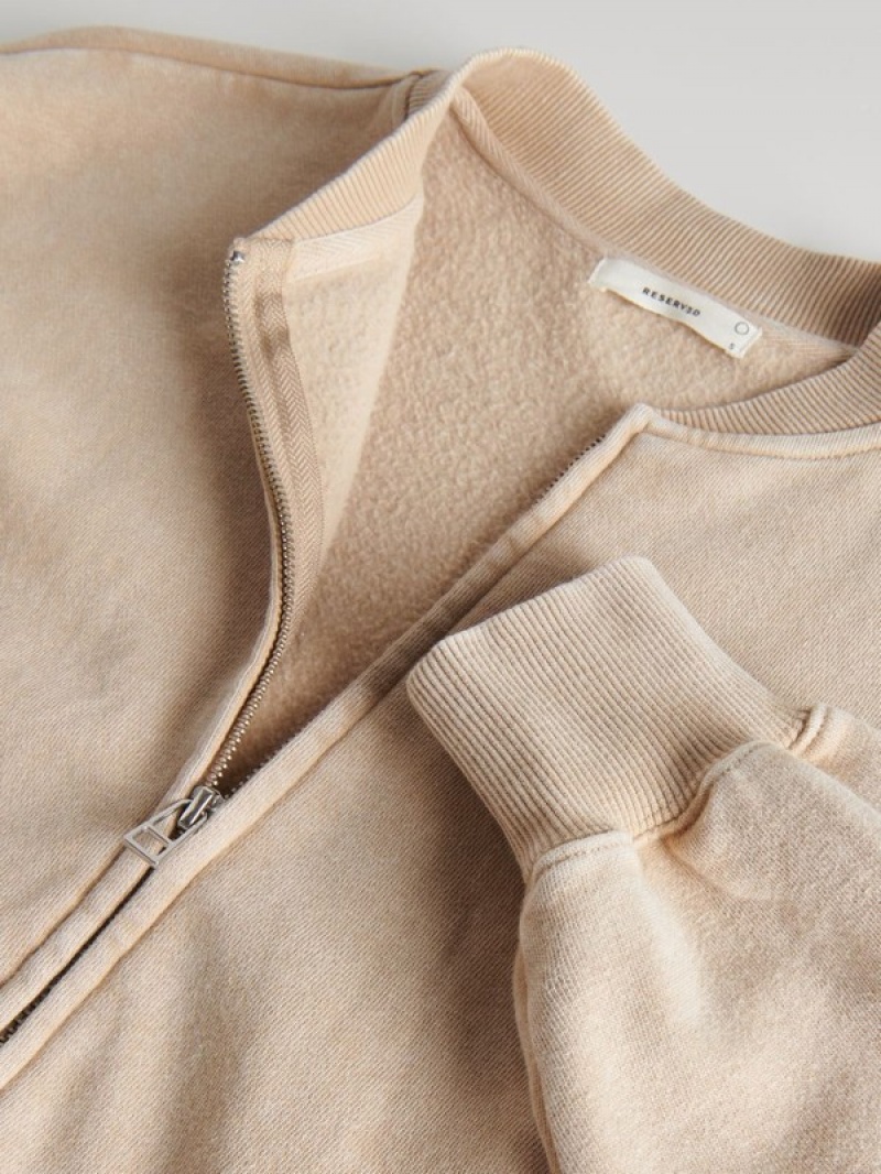 Reserved Jogging Top Sweatshirts Damen Beige | TQR-481692