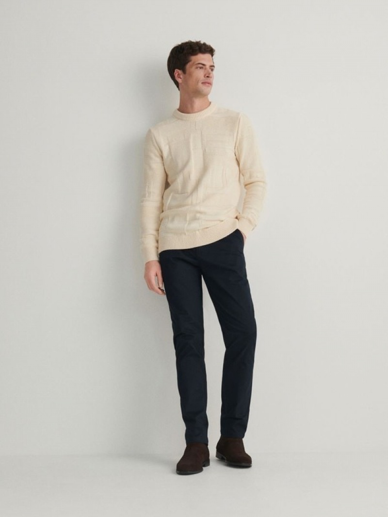 Reserved Jumper In Textured Knit Pullover Herren Beige | GVZ-513069