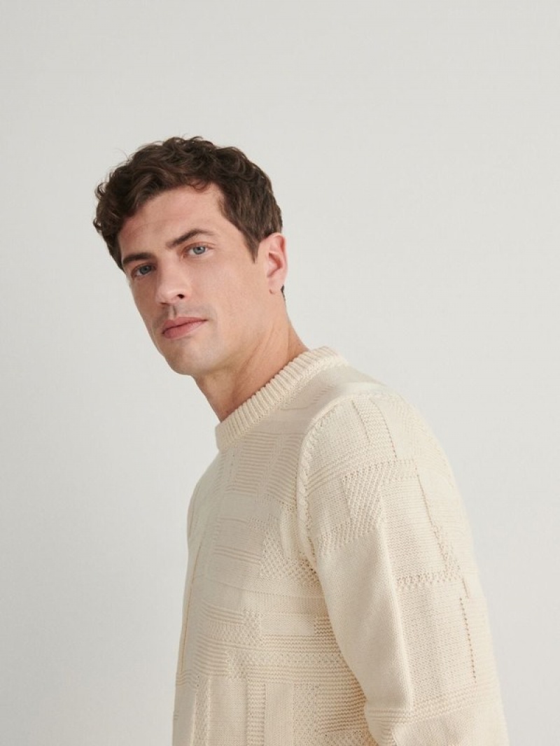 Reserved Jumper In Textured Knit Pullover Herren Beige | GVZ-513069