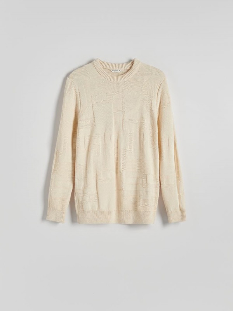 Reserved Jumper In Textured Knit Pullover Herren Beige | GVZ-513069