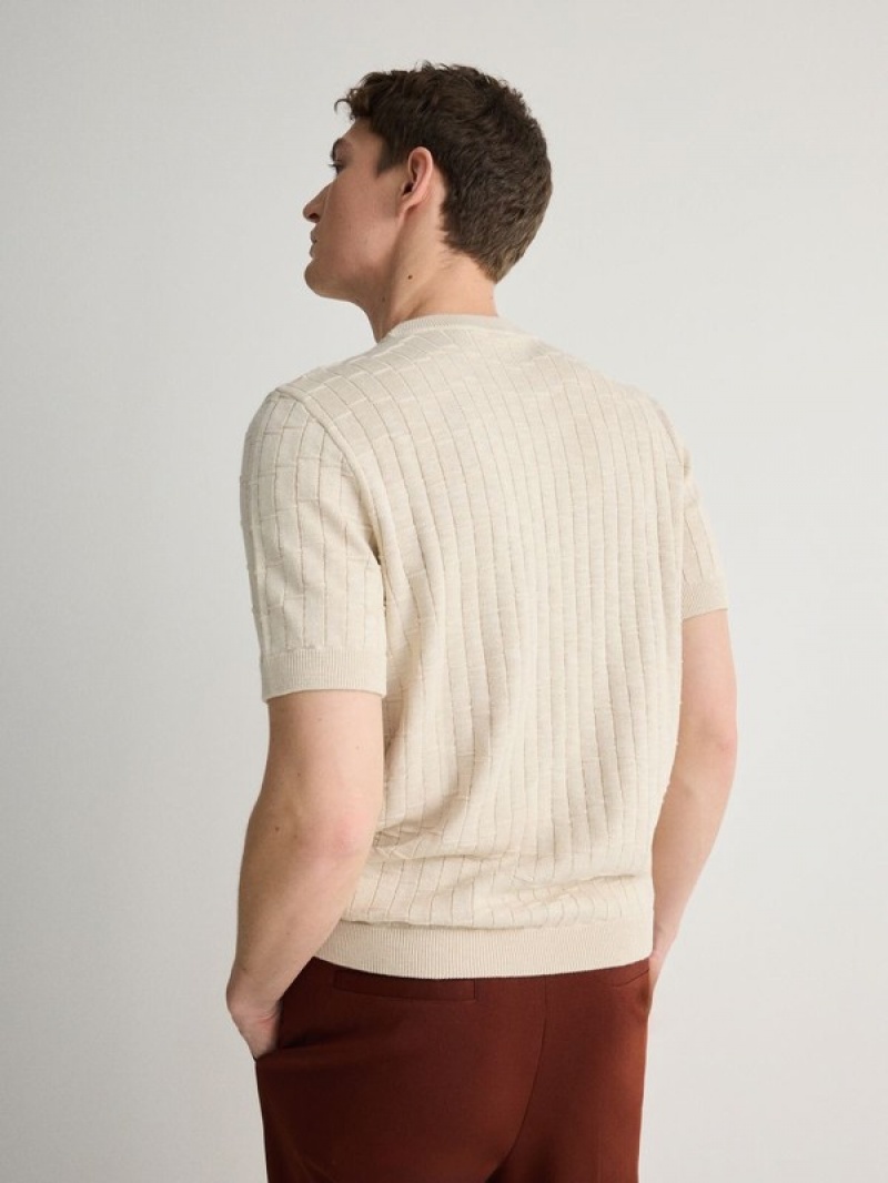 Reserved Jumper In Textured Knit Pullover Herren Beige | QNI-983524