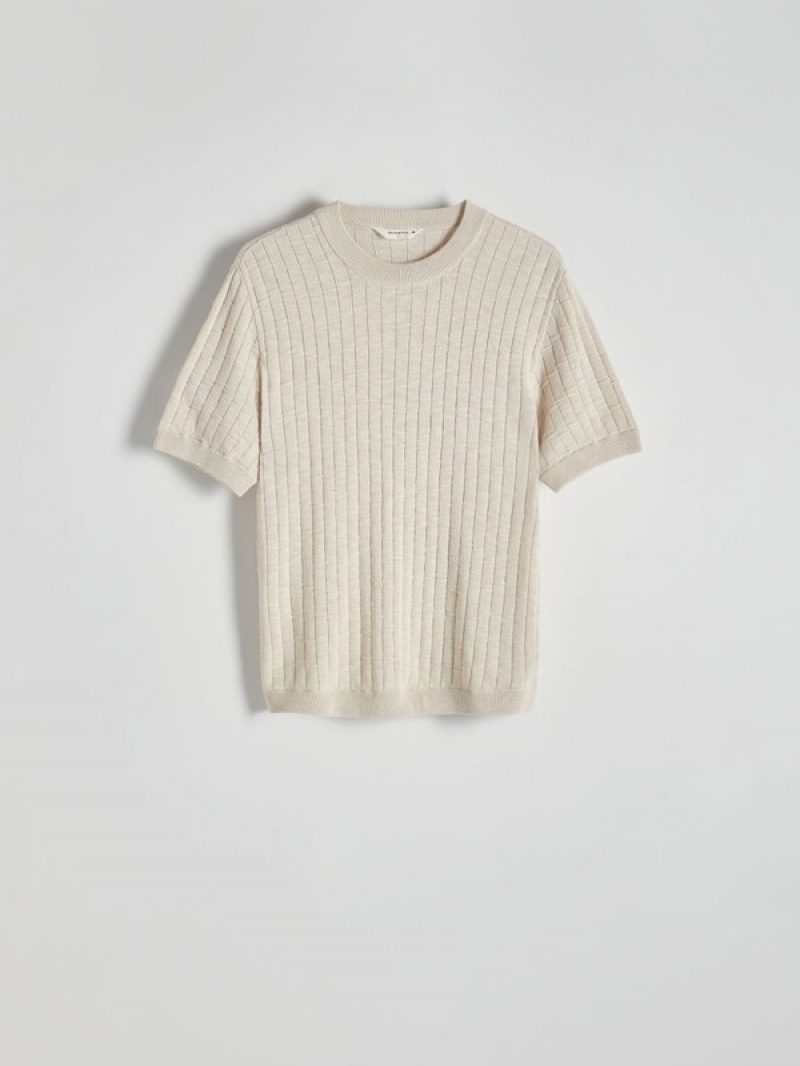 Reserved Jumper In Textured Knit Pullover Herren Beige | QNI-983524