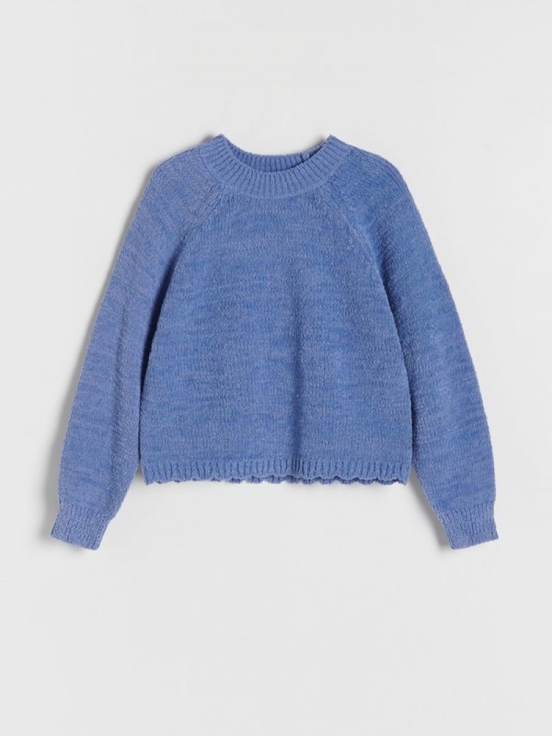 Reserved Jumperraglan Sleeves Pullover Mädchen Blau | POR-230597