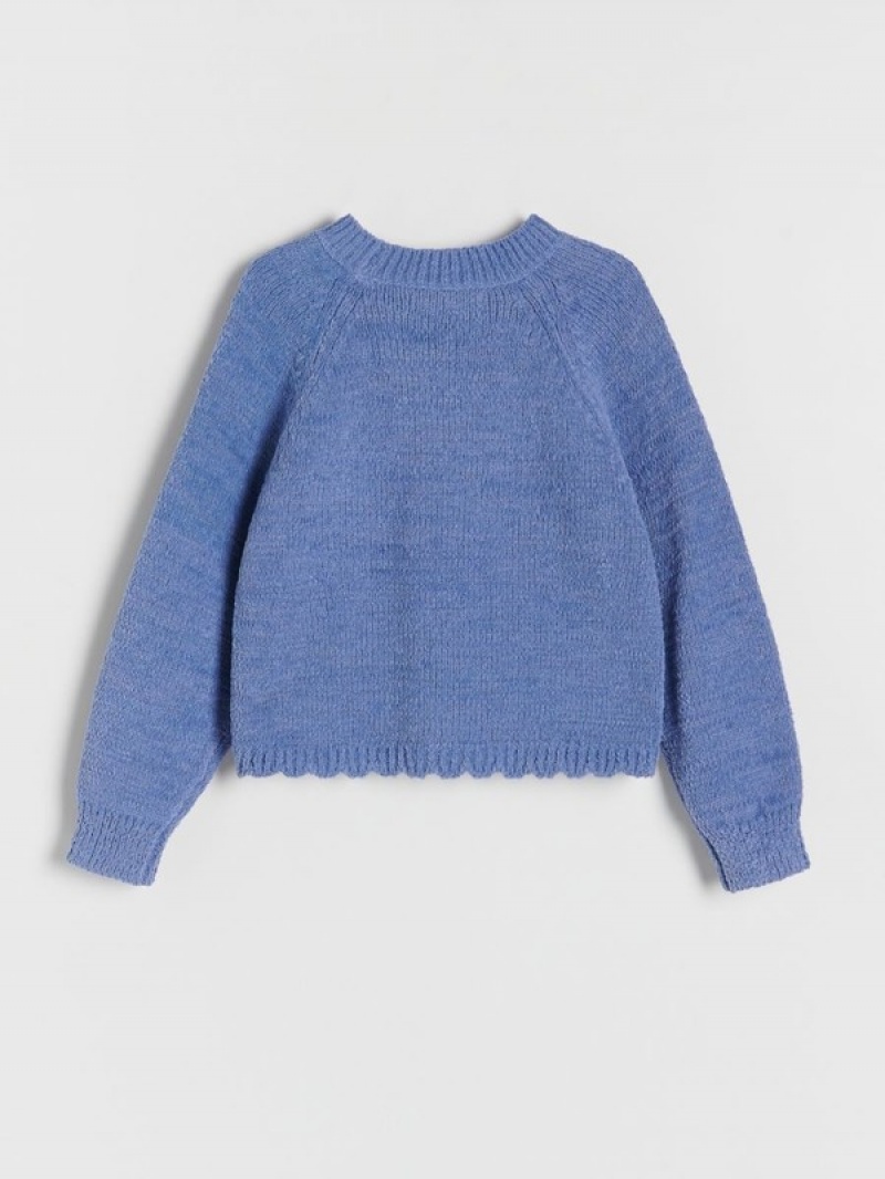 Reserved Jumperraglan Sleeves Pullover Mädchen Blau | POR-230597