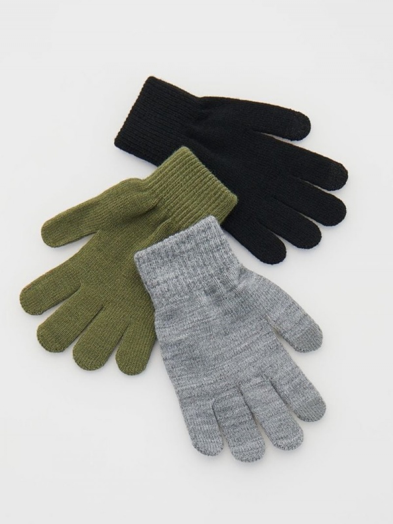 Reserved Klassische 3 Pack Handschuhe Jungen Hellolivgrün | EKV-378961