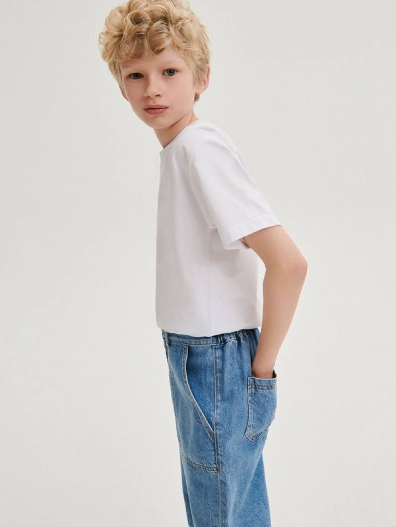 Reserved Klassische Denim Balloon Jeans Jungen Blau | XBI-723649