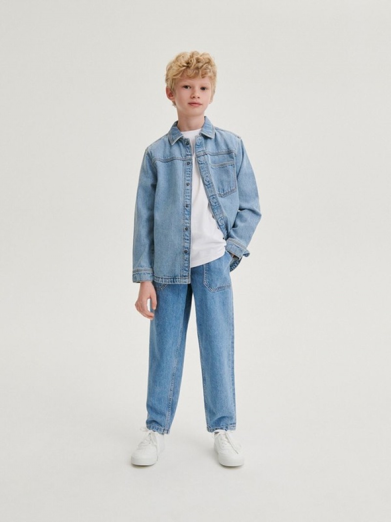 Reserved Klassische Denim Balloon Jeans Jungen Blau | XBI-723649