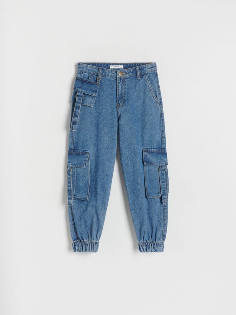 Reserved Klassische Denim Joggers Jeans Mädchen Blau | POK-231687