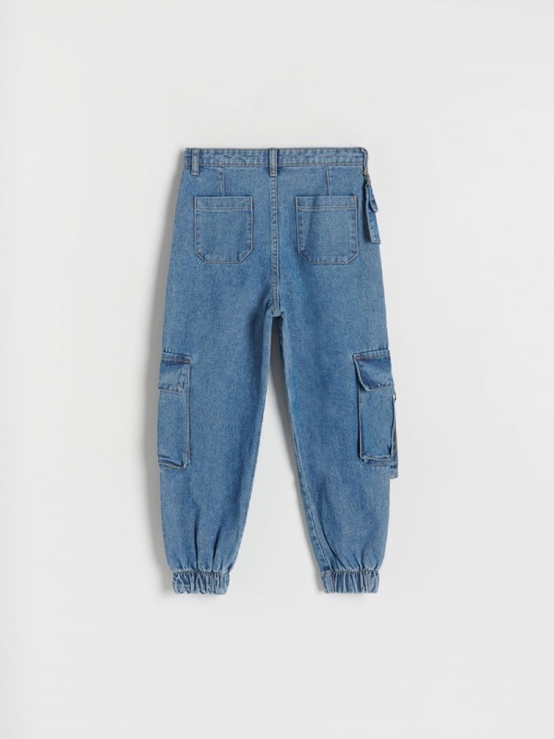 Reserved Klassische Denim Joggers Jeans Mädchen Blau | POK-231687