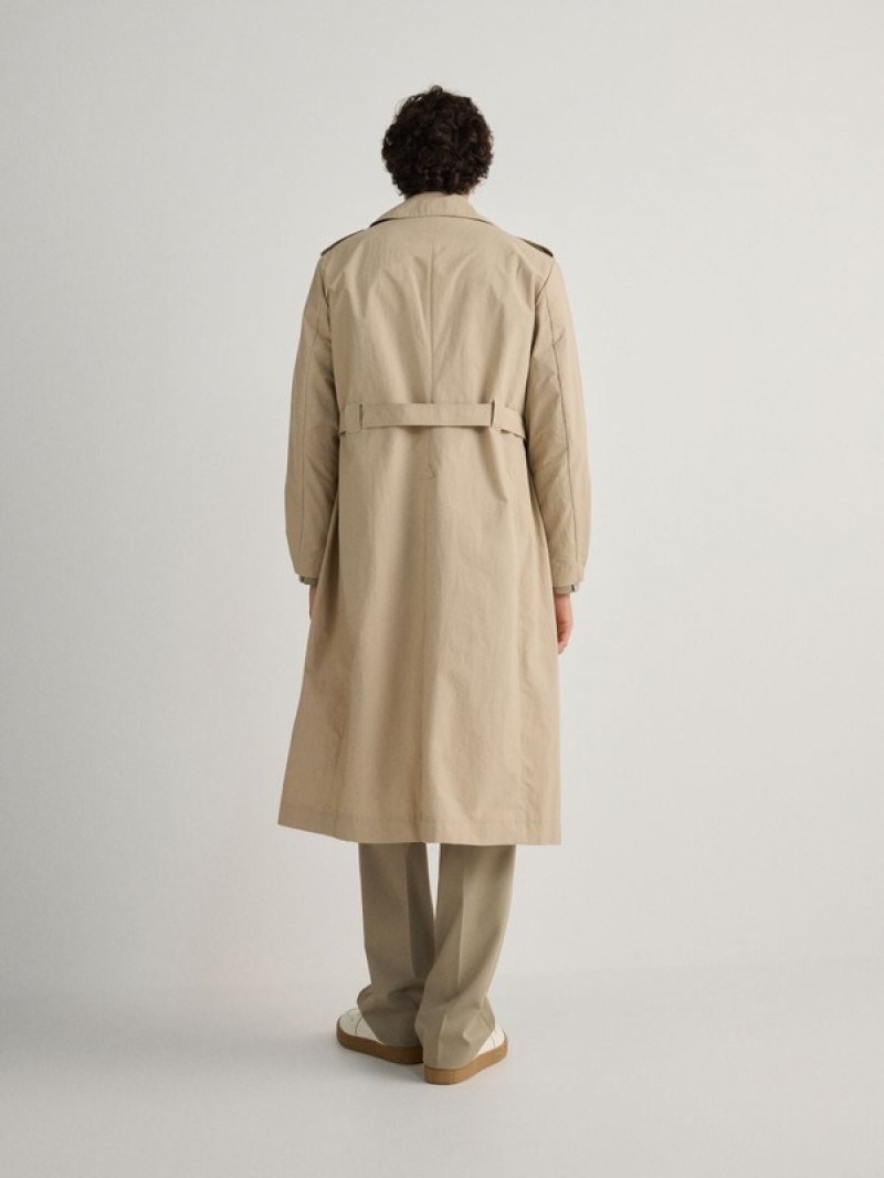 Reserved Klassische Design Trench Mäntel Herren Beige | OXU-721308