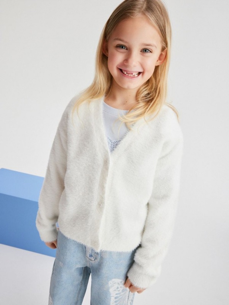 Reserved Knit Cardigan Pullover Mädchen Weiß | THU-087143