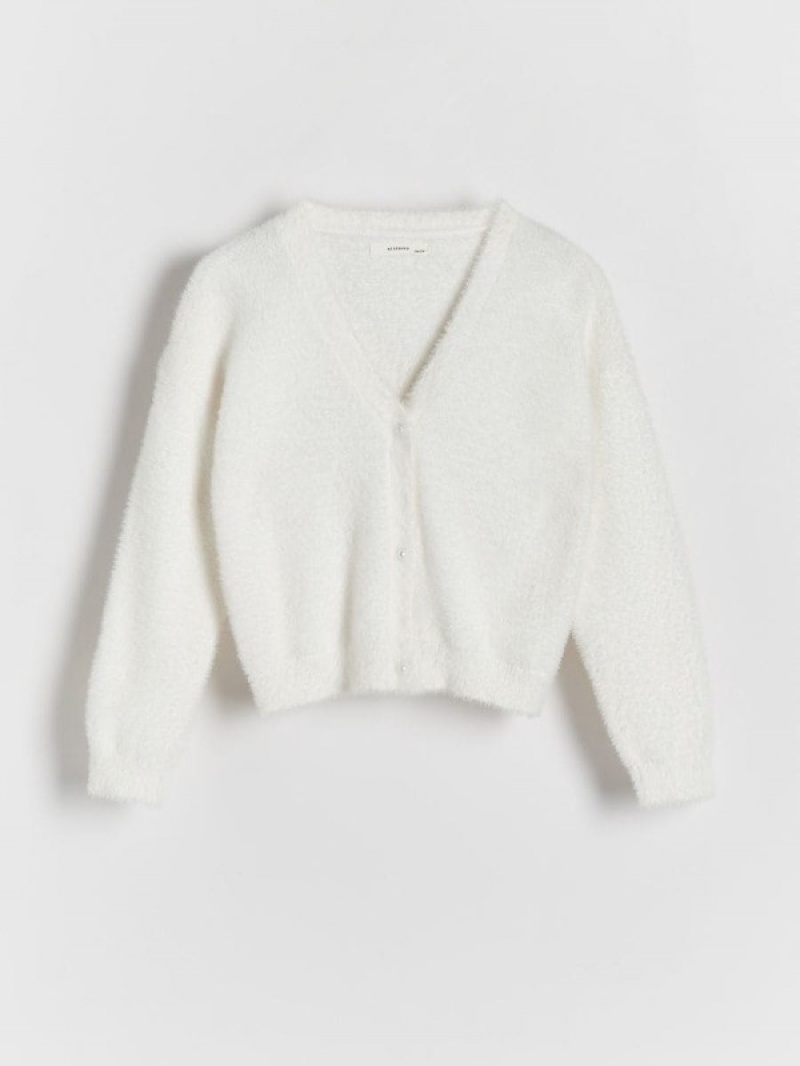 Reserved Knit Cardigan Pullover Mädchen Weiß | THU-087143