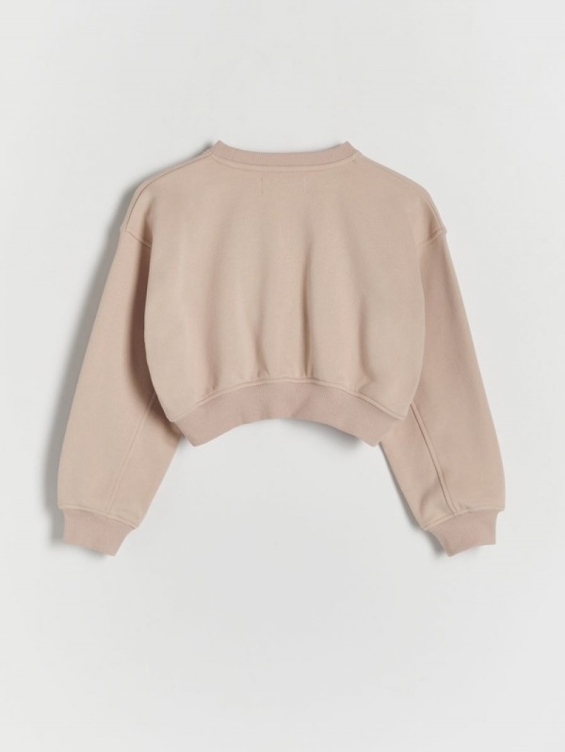 Reserved Kurzes Printed Sweatshirts Mädchen Beige | VAF-105467