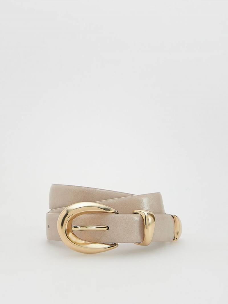 Reserved Leatherbuckle Gürtel Damen Beige | PJB-067529