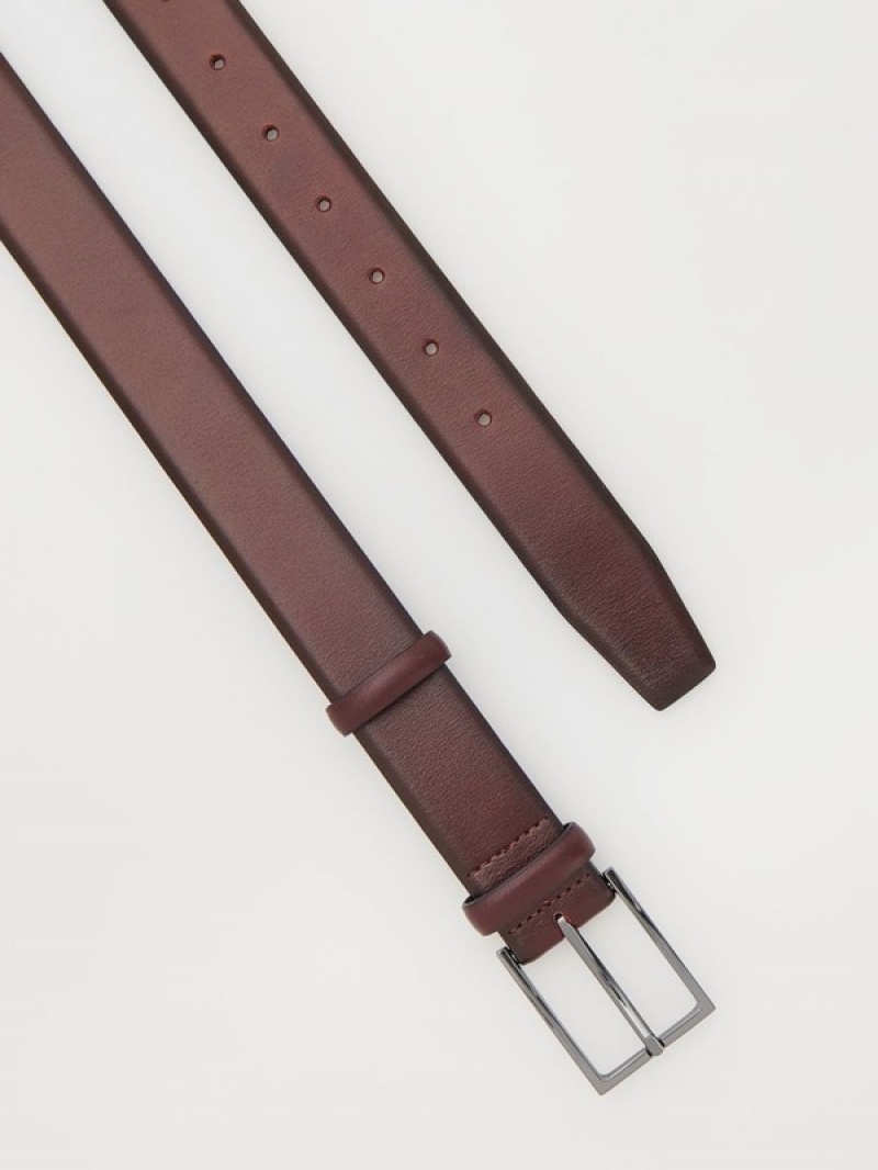 Reserved Leatherbuckle Gürtel Herren Bordeaux | FPT-607381