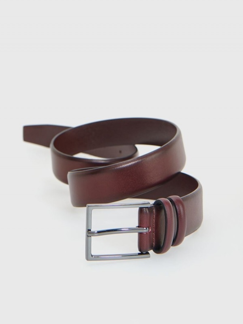 Reserved Leatherbuckle Gürtel Herren Bordeaux | FPT-607381