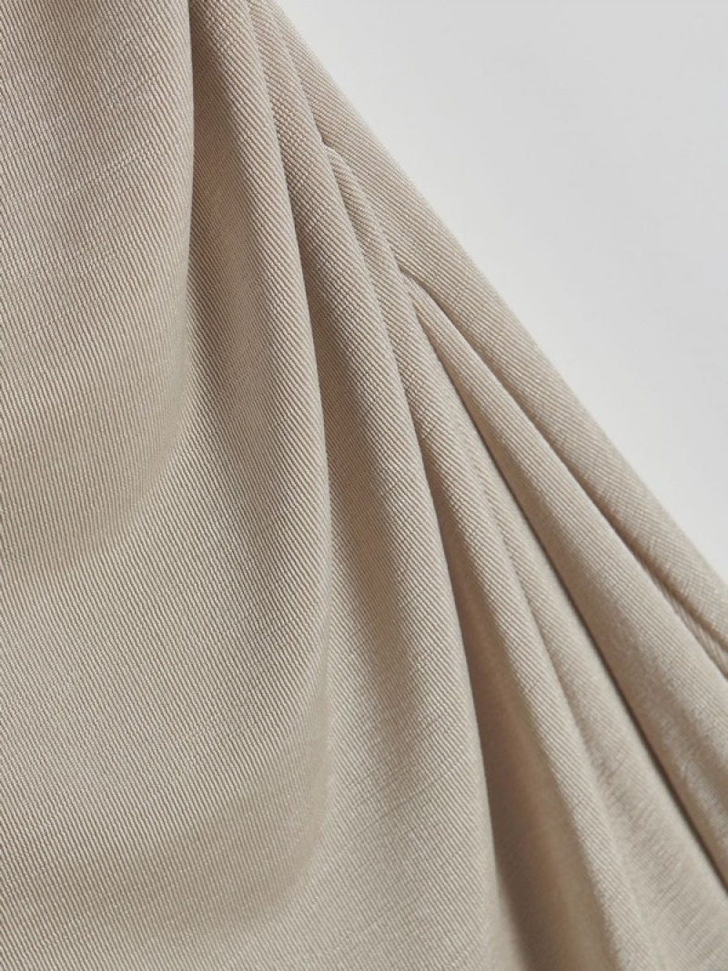 Reserved Maxidraping Kleid Damen Beige | BID-527810