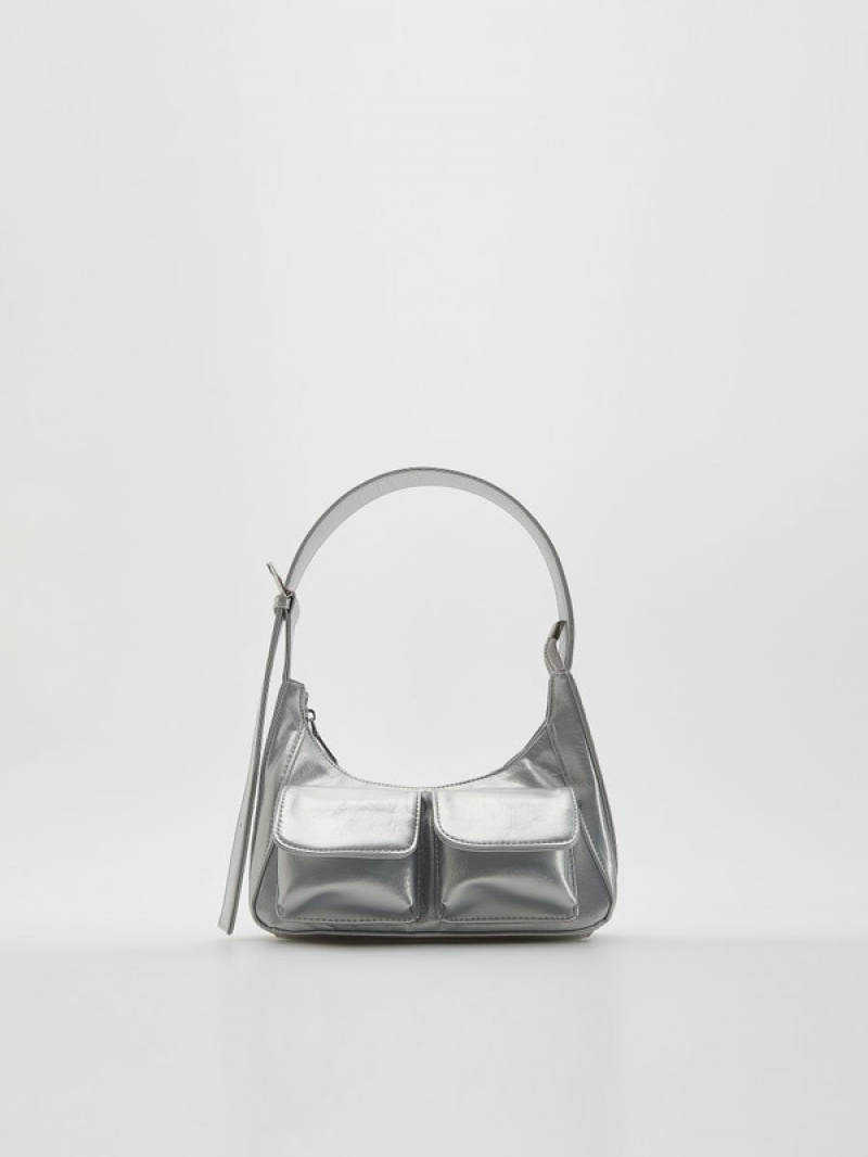 Reserved Metallic Effec Taschen Mädchen Silber | SMQ-769351