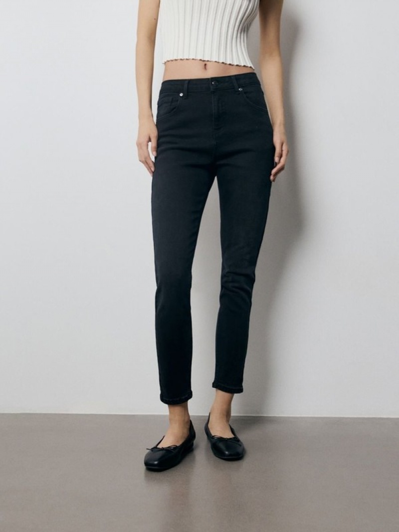 Reserved Mid Rise Slim Jeans Damen Schwarz | LDY-746185