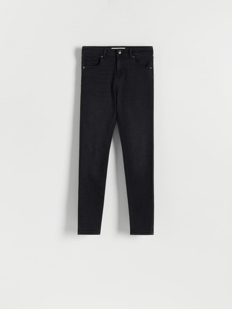 Reserved Mid Rise Slim Jeans Damen Schwarz | LKX-517469