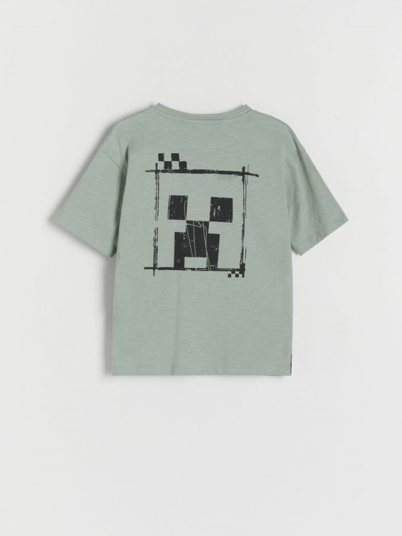 Reserved Minecraft Oversized T-shirts Jungen Grün | TUH-564803