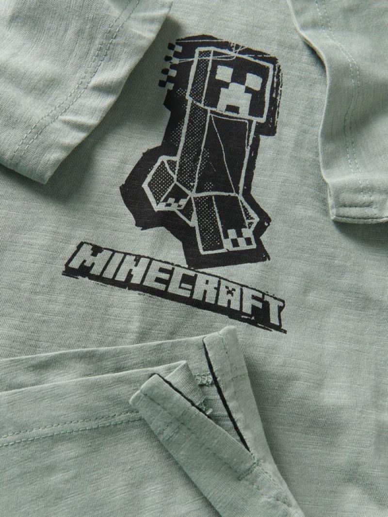 Reserved Minecraft Oversized T-shirts Jungen Grün | TUH-564803