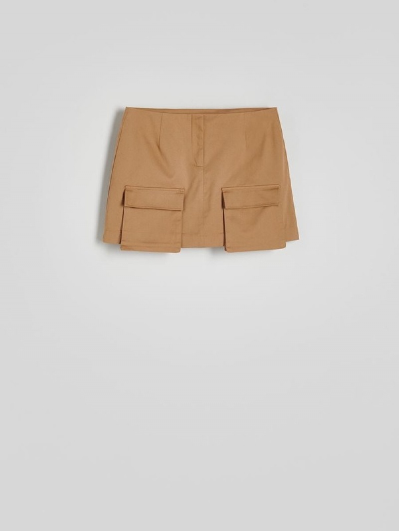 Reserved Minipockets Röcke Damen Beige | ETP-625947