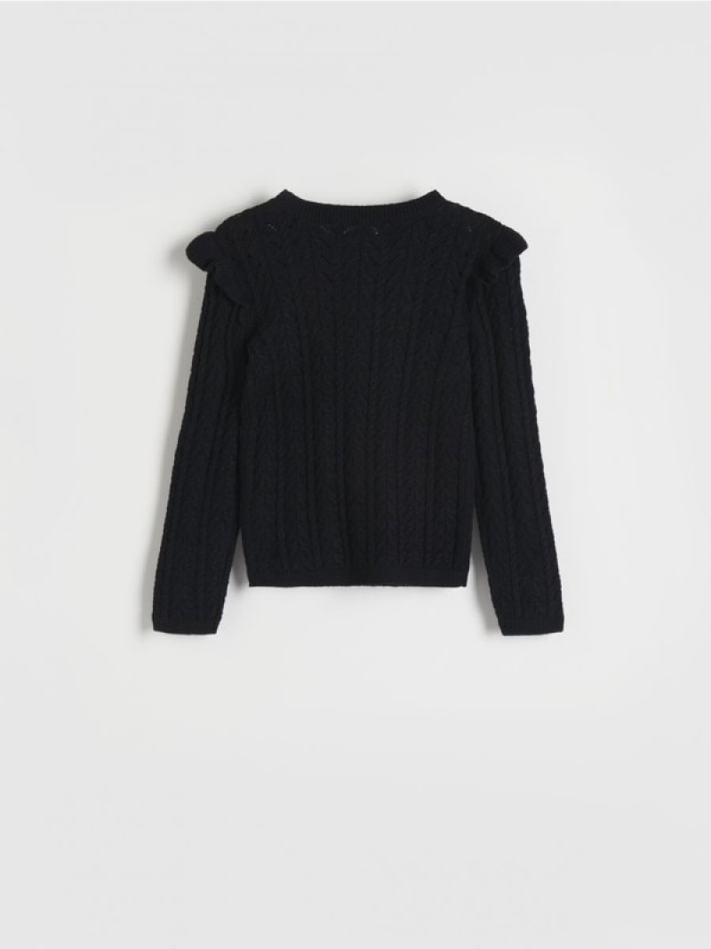 Reserved Openwork Pullover Mädchen Schwarz | KQR-162038