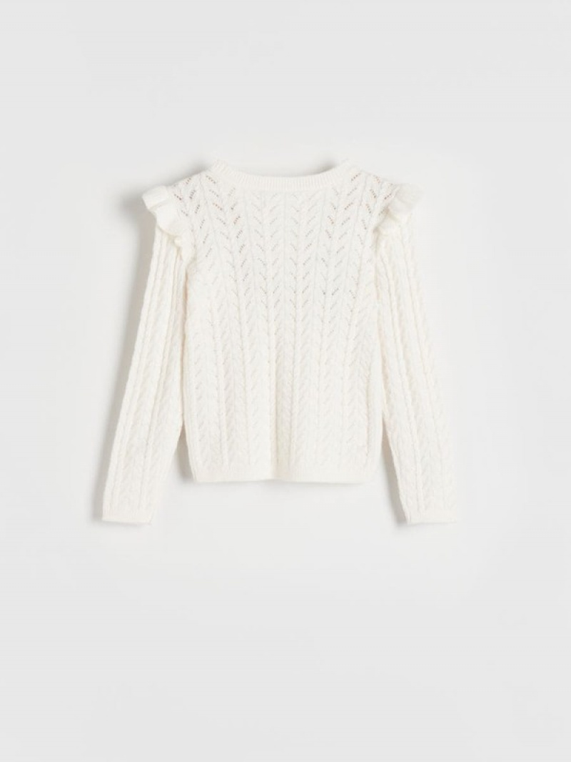 Reserved Openwork Pullover Mädchen Weiß | FQO-145026