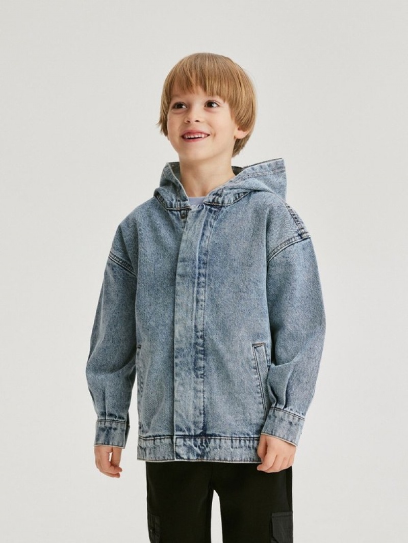 Reserved Oversize Denim Jacken Jungen Blau | NGC-680319