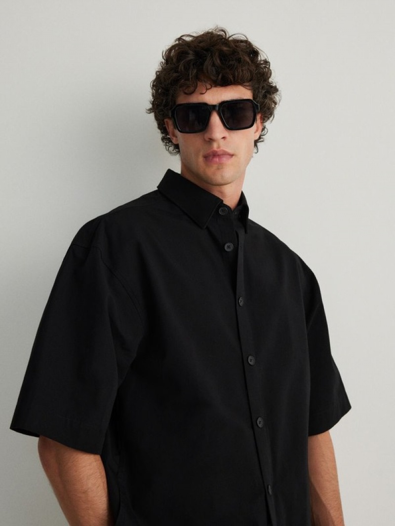 Reserved Oversized Hemd Herren Schwarz | CRS-879123