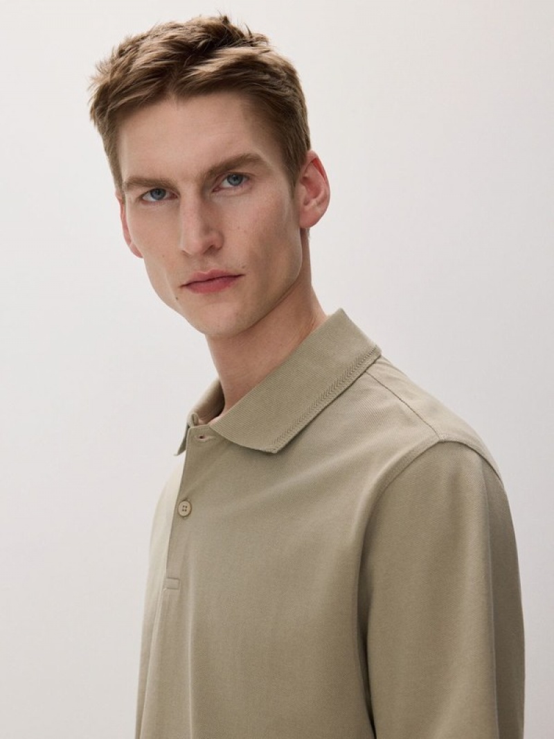 Reserved Oversized Polo Shirts Herren Hellolivgrün | SUZ-053146