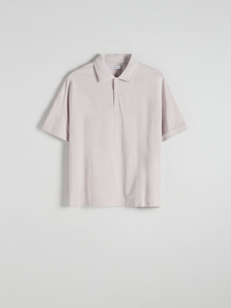 Reserved Oversized Polo Shirts Herren Rosa | XEM-634189