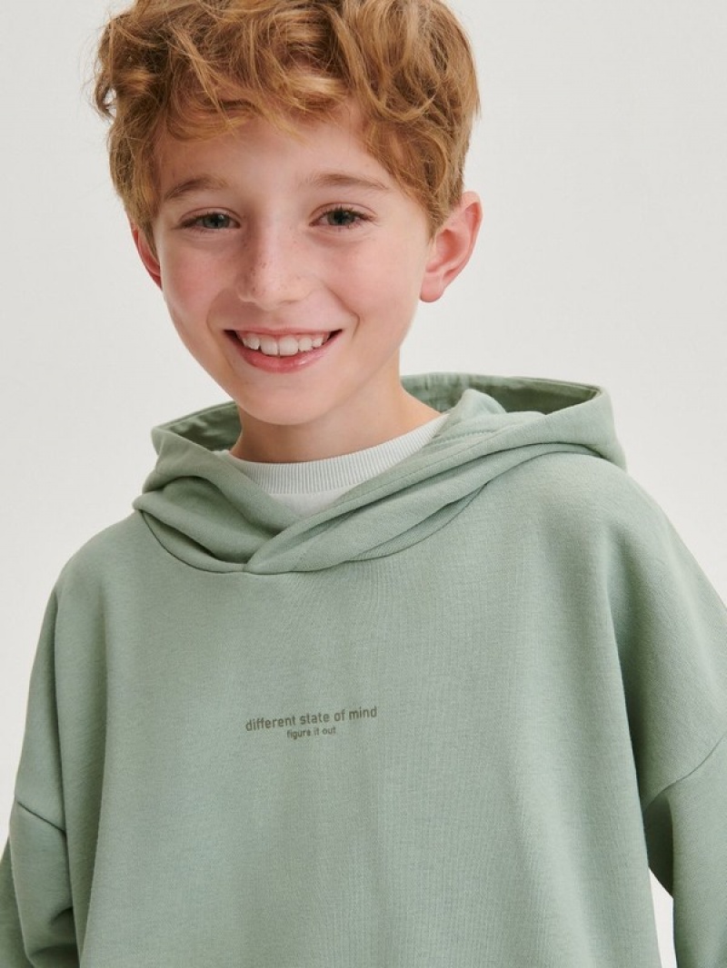 Reserved Oversized Pullover Jungen Hellolivgrün | DBF-021463