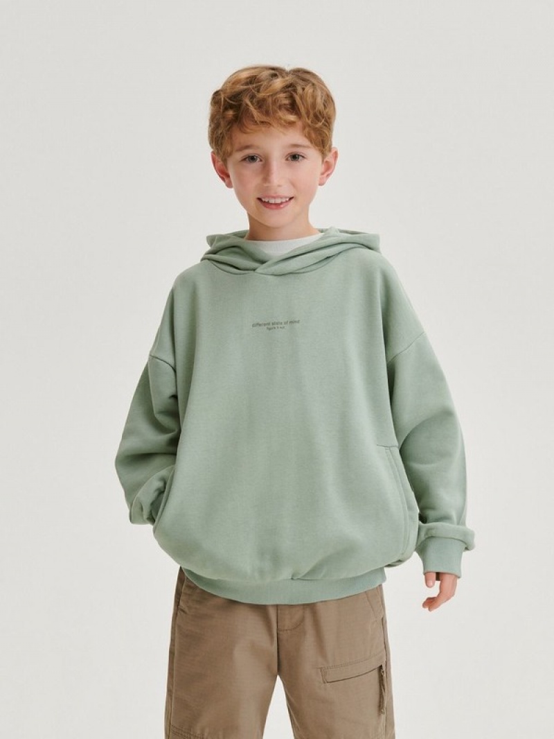 Reserved Oversized Pullover Jungen Hellolivgrün | DBF-021463