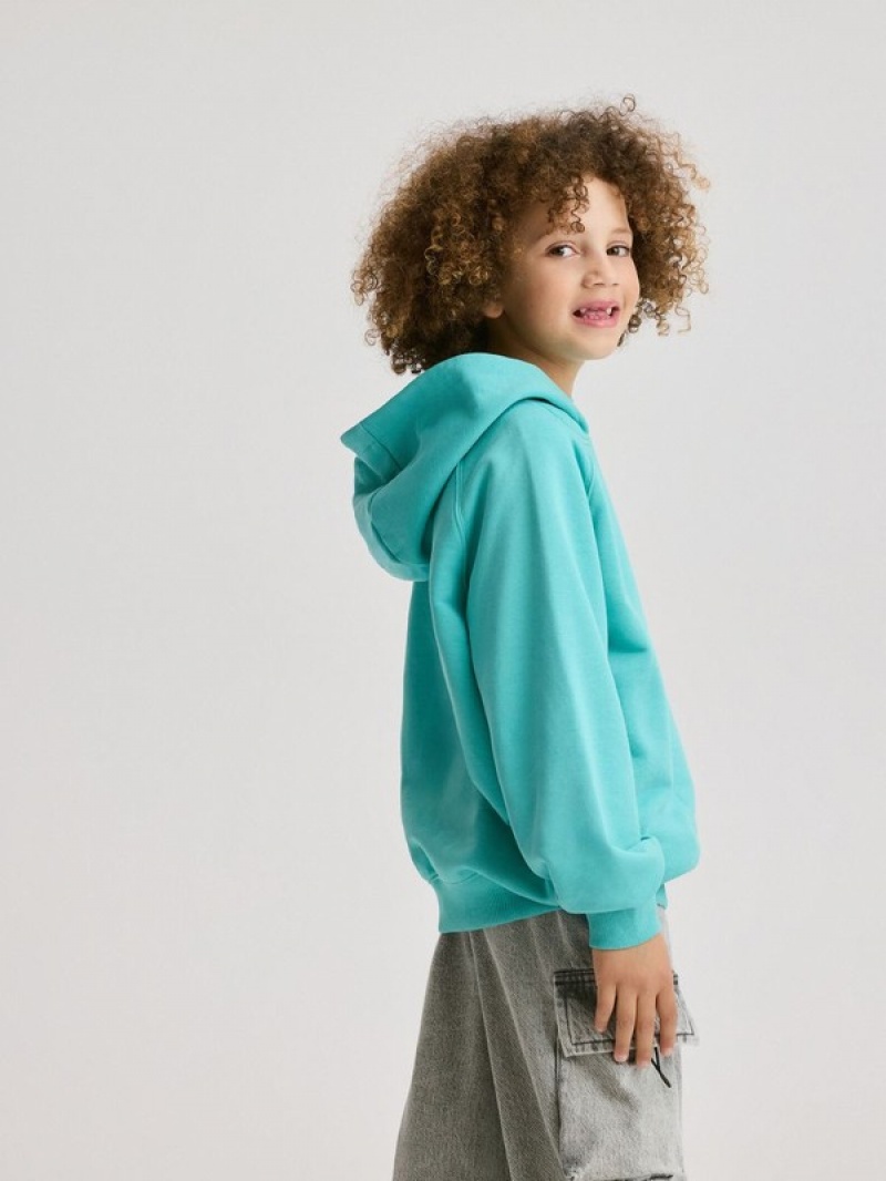 Reserved Oversized Pullover Jungen Türkis | FWO-054791