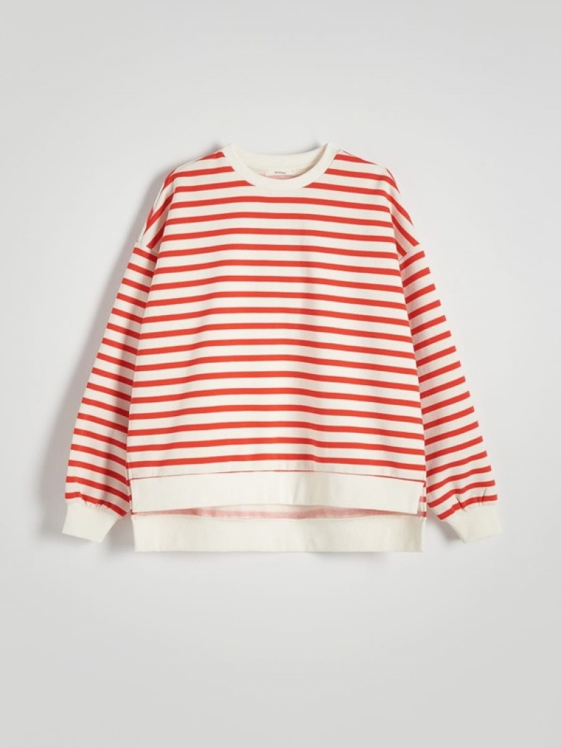 Reserved Oversized Stripe Sweatshirts Damen Mehrfarbig | QUH-742831