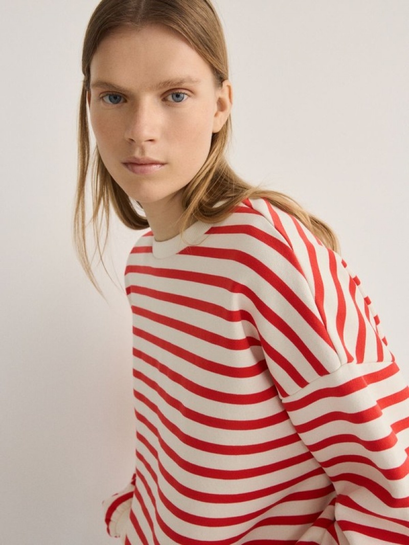 Reserved Oversized Stripe Sweatshirts Damen Mehrfarbig | JVO-173520