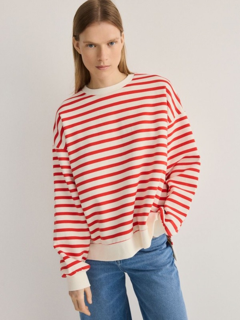 Reserved Oversized Stripe Sweatshirts Damen Mehrfarbig | JVO-173520