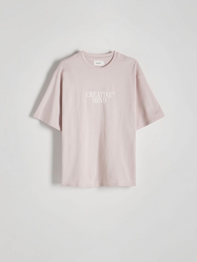 Reserved Oversized T-print T-shirts Herren Rosa | UVW-912803