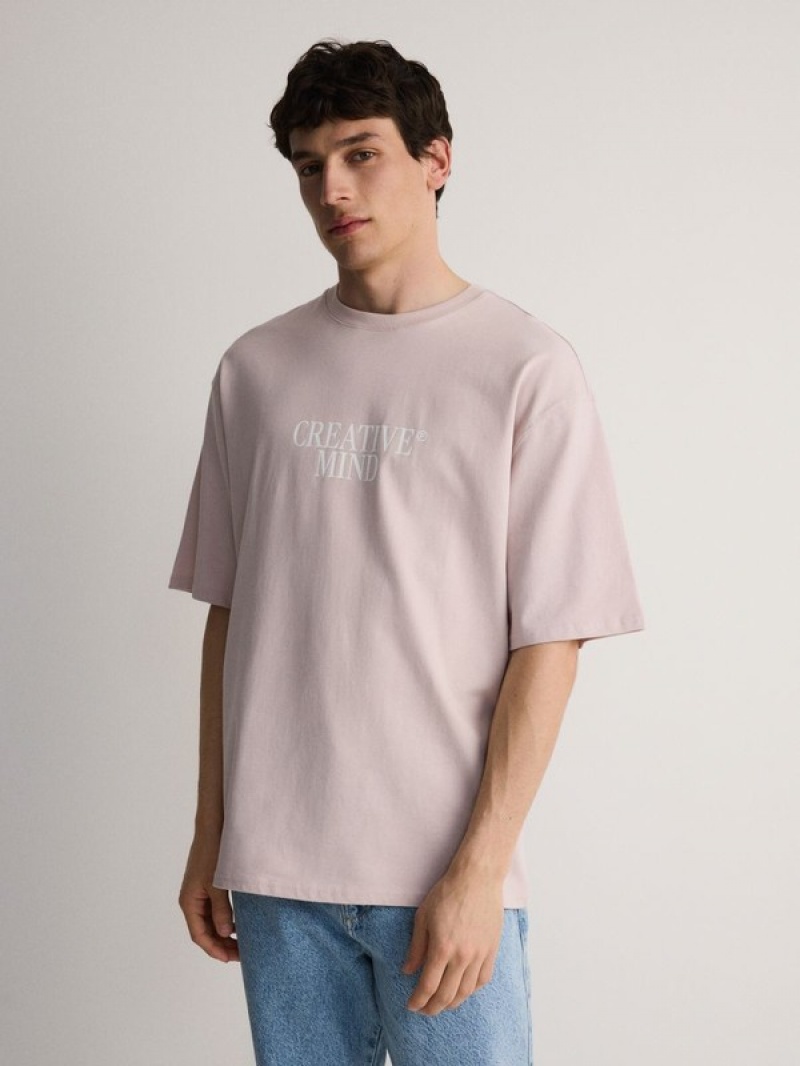 Reserved Oversized T-print T-shirts Herren Rosa | UVW-912803