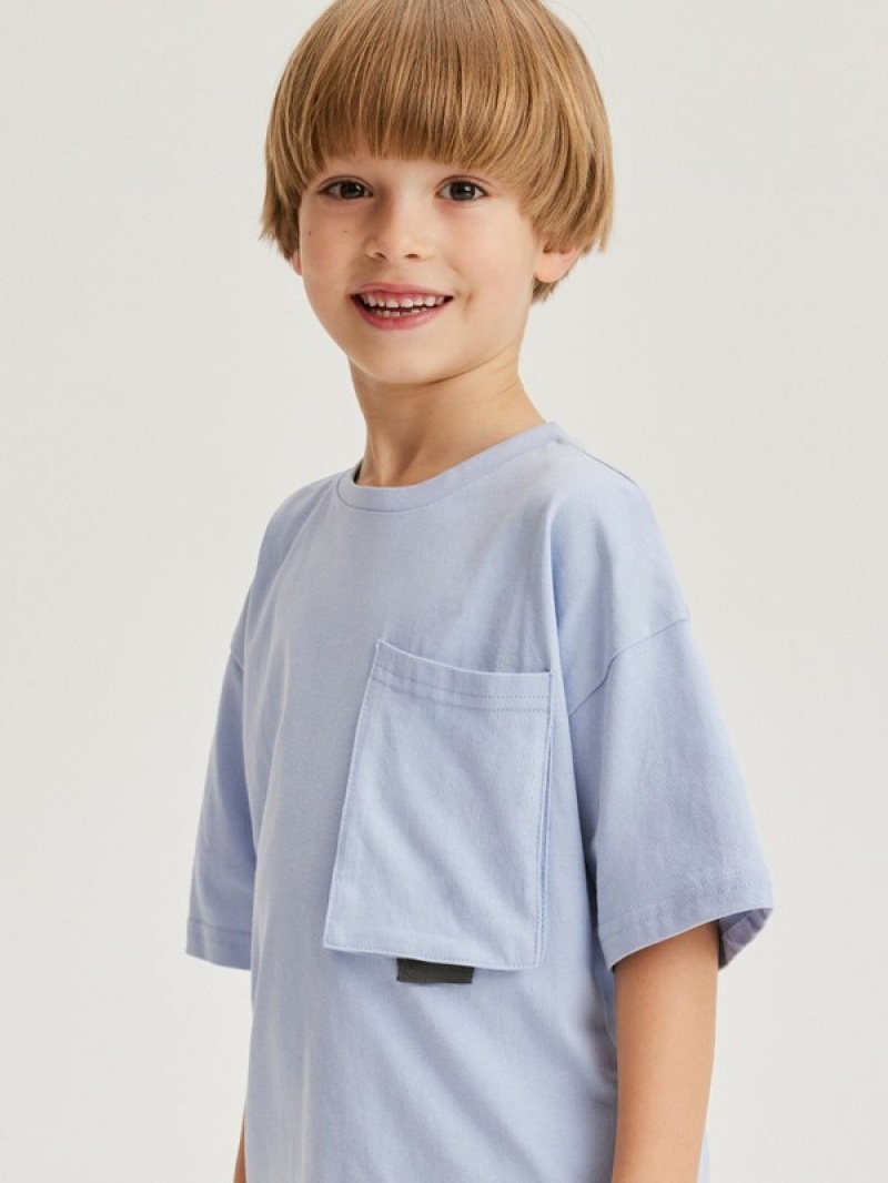 Reserved Oversized T-print T-shirts Jungen Blau | BDS-532178